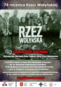 Ostrołęka plakat_74 rocznica Rzezi Wołyńskiej