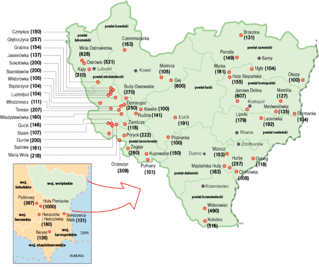 mapa woły Wołyń 2